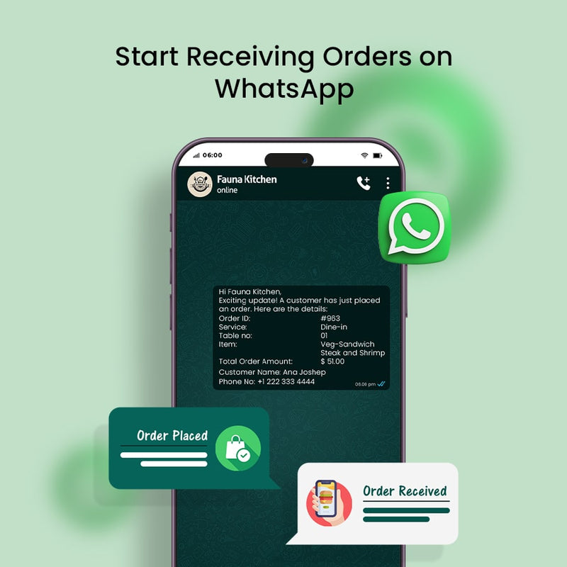 qr code ordering notification