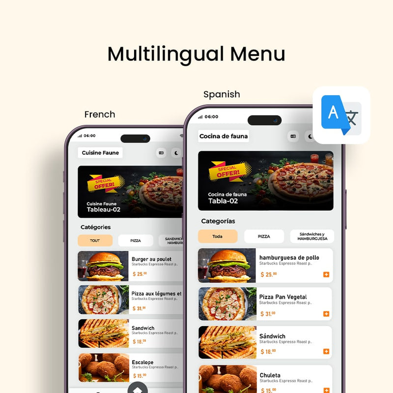 Multilingual Digital Menu